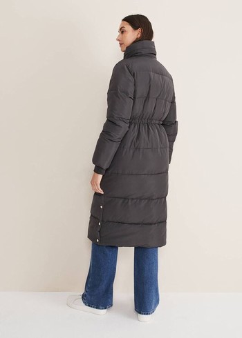 Phase Eight Rae Asymetric Long Puffer Coats Grey Canada | BQMXFN-280